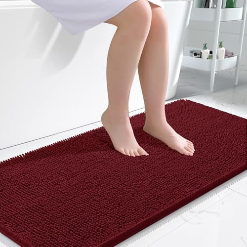 OLANLY Large Bathroom Rugs 50x30, Extra Soft Absorbent Chenille Bath Rugs