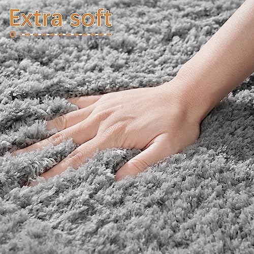 LOCHAS Bathroom Rug Runner 24x60 Inch, Bath Rugs Non Slip, Grey