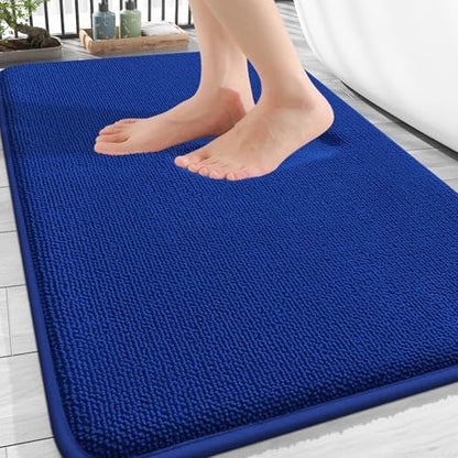 OLANLY Thick Memory Foam Bathroom Rug 30x20, Absorbent Bath Mat, Royal Blue
