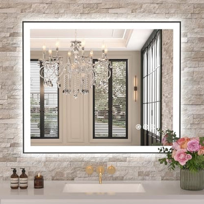 Amorho 30"x36" LED Bathroom Mirror, Frontlit&Backlit, Controlled Separately