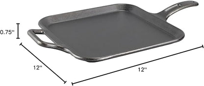 Lodge BOLD 12 Inch Seasoned Cast Iron Square Griddle, Design-Forward Cookware