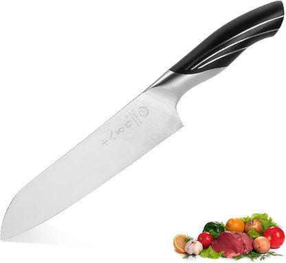 SHI BA ZI ZUO 6.5-inch Santoku knife Professional chef's knife, stainless steel kitchen knife with cast steel handle