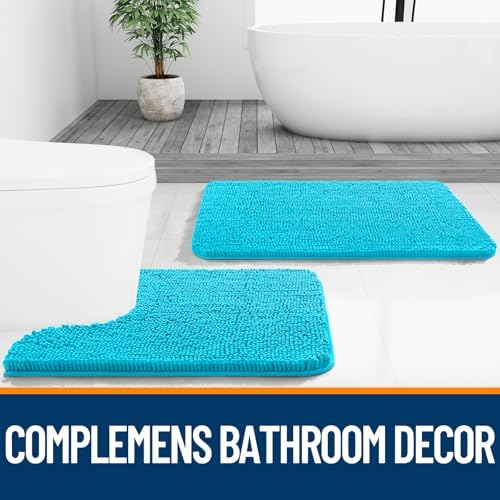 OLANLY Bathroom Rugs 36x24, Extra Soft Absorbent Chenille Bath Rugs