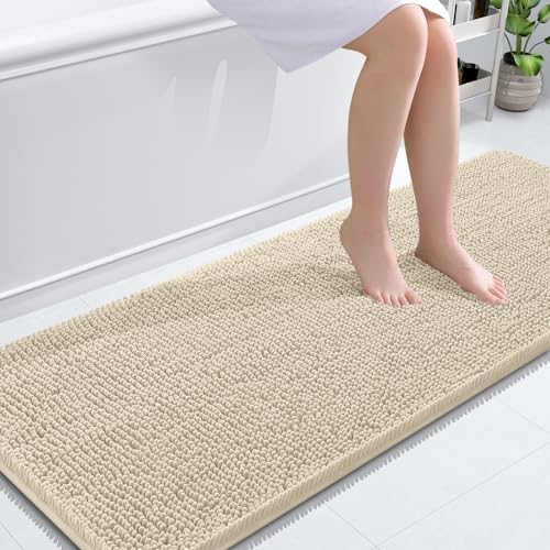 OLANLY Bathroom Runner Rugs 59x24, Extra Soft Absorbent Chenille Bath Rugs