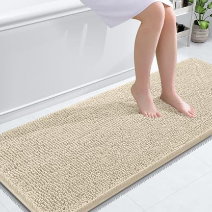 OLANLY Bathroom Runner Rugs 59x24, Extra Soft Absorbent Chenille Bath Rugs