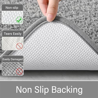LOCHAS Bathroom Rug Runner 24x70 Inch, Bath Rugs Non Slip, Grey