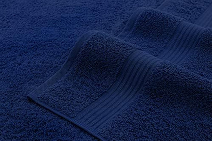 American Veteran 100% Cotton Turkish 6 Piece Luxury Towel Set - 2 Bath, 2 Hand, 2 Washcloths in Navy Blue