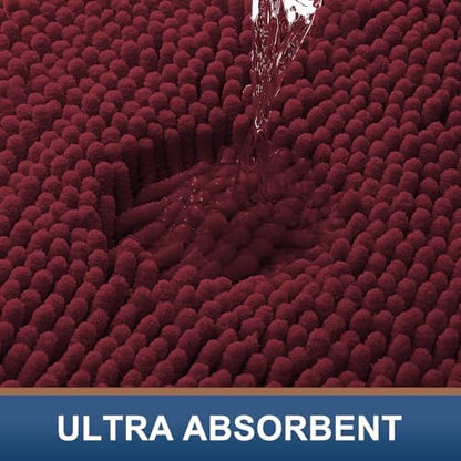 Smiry Bathroom Rugs 84X60, Luxury Chenille Extra Soft Absorbent Bath Mat
