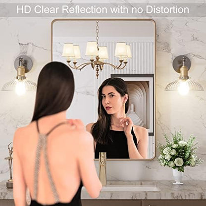 LOAAO 20"X30" Gold Bathroom Mirror