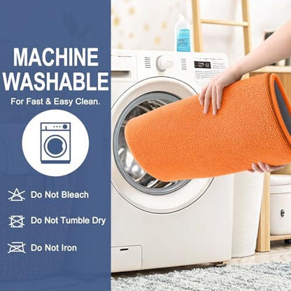 OLANLY Memory Foam Bathroom Runner Rugs 44x24, Absorbent Long Mat, Orange