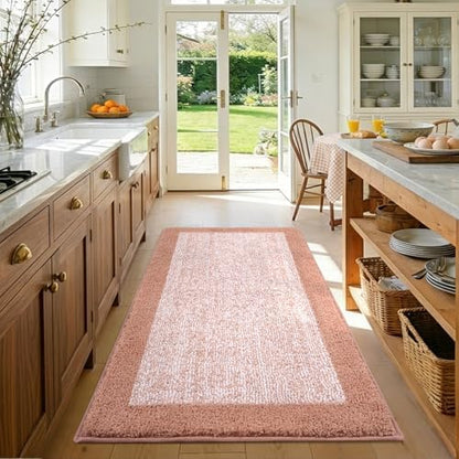 48x32 Large Bathroom Rugs Non Slip Washable, Soft Absorbent Bath Mat Pink
