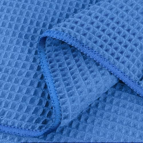HOMEXCEL Waffle Bath Towels Set of 4 Pack, Waffle Towels for Bathroom, Blue