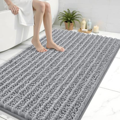 Arotive Bathroom Rugs Mat 47x32, Soft Absorbent Chenille Shaggy Bath Mat