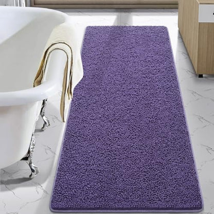 LOCHAS Luxury Bathroom Rug Shaggy Bath Mat 24 x 70 Inch, Dark Purple