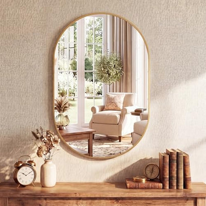 Sweetcrispy Oval Bathroom Wall Mirror, Vanity Mirror, 24x36 Inch