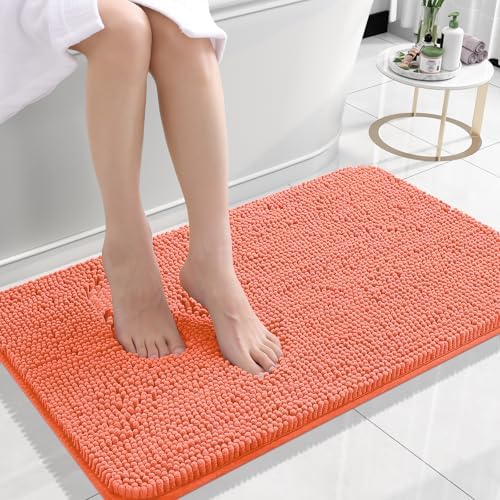 OLANLY Small Bathroom Rugs 24x16, Extra Soft Absorbent Chenille Bath Rugs