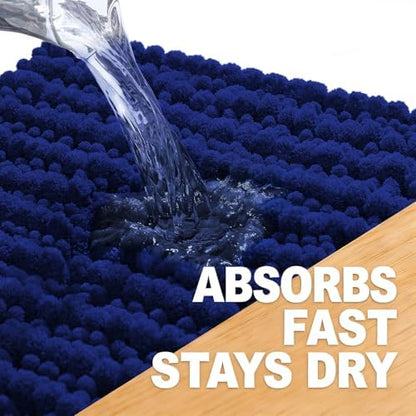 OLANLY Small Bathroom Rugs 24x16, Thick Soft Absorbent Chenille Bath Rugs