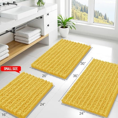 Smiry Bathroom Rugs 70X24, Extra Soft Rubber Backing Chenille Bath Mats