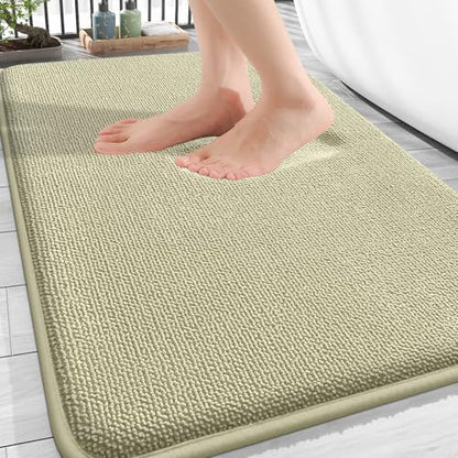 OLANLY Thick Memory Foam Bathroom Rugs 30x20, Absorbent Bath Mat, Vanilla