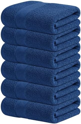 Infinitee Xclusives 100% Cotton Hand Towels for Bathroom - Set of 6