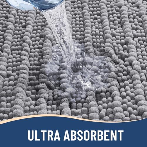 Arotive Bathroom Rugs Mat 47x24, Soft Absorbent Chenille Shaggy Bath Mat