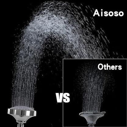 AISOSO High Pressure Rain Shower Head 2PCS 5 Modes 4.1 Inch Chrome