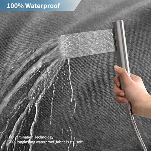 Extra Long Fabric Shower Curtain,No Liner Needed,72x96,CharcoalGrey