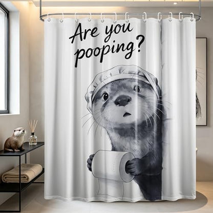 Funny Otter Shower Curtain Unique, 70x72 Inchs