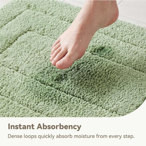 GRANNY SAYS Sage Green Bathroom Rug 24" x 36", Non-Slip Bath Mat