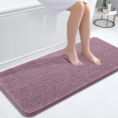 OLANLY Bathroom Runner Rugs 47x20, Extra Soft Absorbent Chenille Bath Rugs
