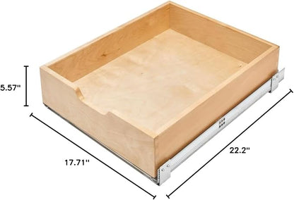 Rev-A-Shelf Standard Pullout Kitchen Cabinet Organizer with BLUM Soft-Close for Base Cabinets, Min Opening Width of 17.75", Wood, 4WDB-18SC-1