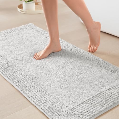 Madison Park Splendor Reversible 100% Cotton Bath Rug, 24 x 44, Grey