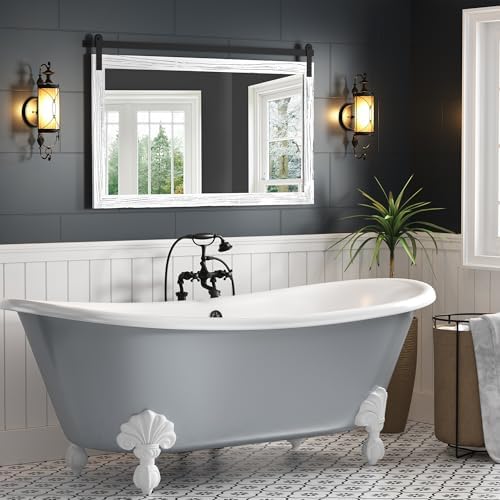 COGOOD Farmhouse Bathroom Mirrors for Over Sink - 30 x 45 White