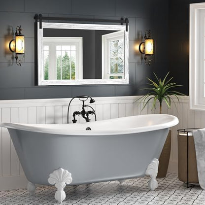 COGOOD Farmhouse Bathroom Mirrors for Over Sink - 30 x 45 White