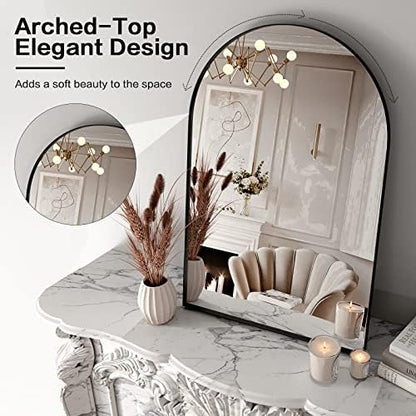 Brightify Arched Mirror, 30 x 40 Inch Black Arch Mirror