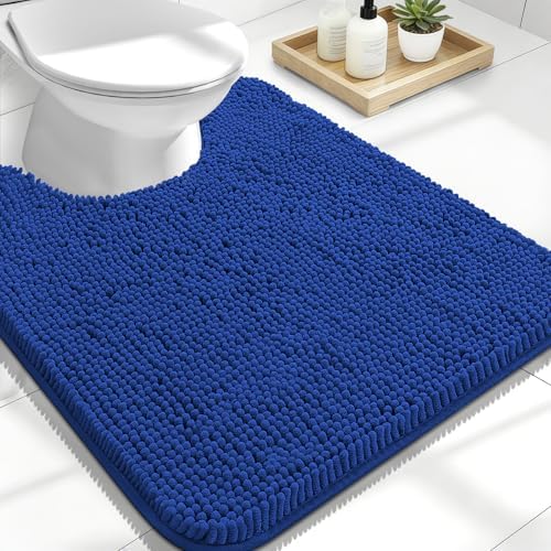 OLANLY Toilet Rugs U-Shaped 24x20, Soft Absorbent Chenille Contour Rugs