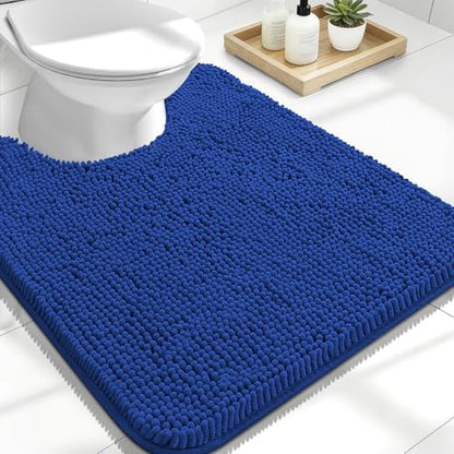 OLANLY Toilet Rugs U-Shaped 24x20, Soft Absorbent Chenille Contour Rugs