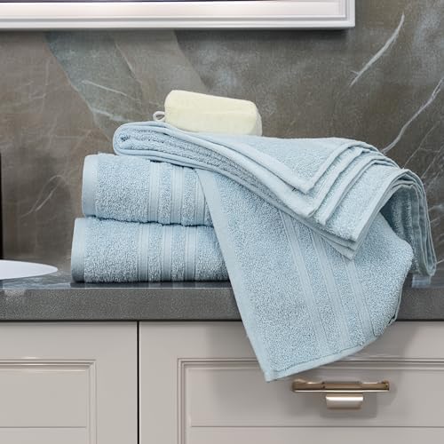 Tens Towels 4 Piece Bath Towels 27x54 Inches, Sky Blue