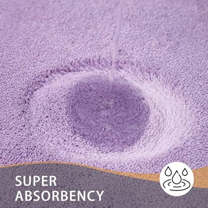 MINIDEAR Toilet Rugs 24x20 - U Shaped Purple Thick Memory Foam Contour Rugs,Ultra Soft & Plush Fluffy, Non-Slip, Quick Dry, Absorbent Washable Floor Microfiber Mat for Home Decor Accessories