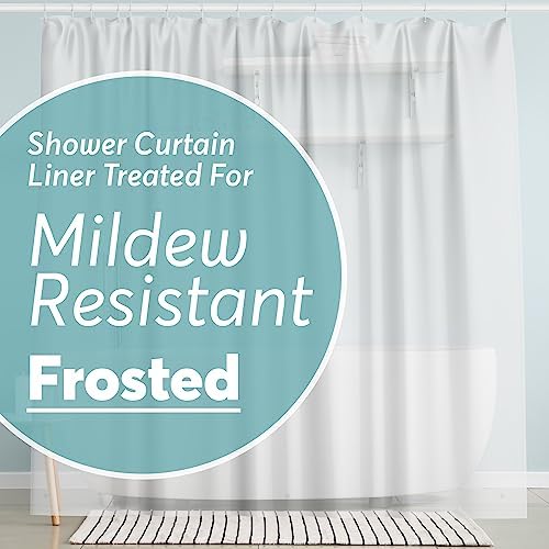 BigFoot Shower Curtain – 72 x 84 PEVA Premium Shower Curtain with Rustproof Metal Grommet and 3 Magnetic Weights – Odor Free and Compatible with Standard Showers, Frosted