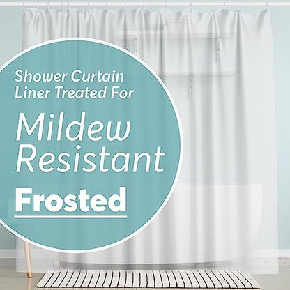 BigFoot Shower Curtain – 72 x 84 PEVA Premium Shower Curtain with Rustproof Metal Grommet and 3 Magnetic Weights – Odor Free and Compatible with Standard Showers, Frosted