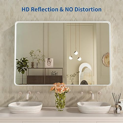 WEER White Bathroom Vanity Mirror 48x30 Inch