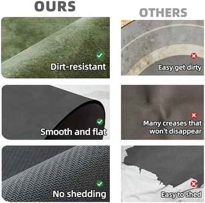 TYUU Thin Bath Mat, Bathroom Rugs Non Slip Washable, 24x48 Sage Green