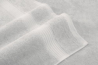 American Veteran Towel, 6 Piece Towel Set for Bathroom, 100% Cotton Turkish Bathroom Towels, 2 Bath Towels 2 Hand Towels 2 Washcloths, Silver Grey
