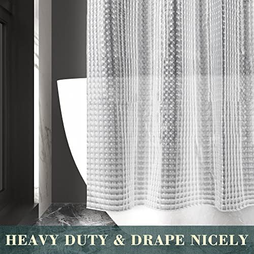 No Hook Shower Curtain or Liner, Standard Size 71 x 74, Square