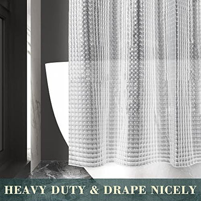 No Hook Shower Curtain or Liner, Standard Size 71 x 74, Square