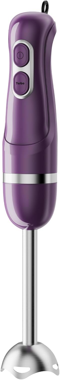 Turelar Immersion Blender Handheld, Corded Electric Blenders Portable Stick Mixer with 2 Mixing Speed and Stainless Steel Blades Emulsifier for Effortless Blending Soup, Smoothies, Puree or Baby Food