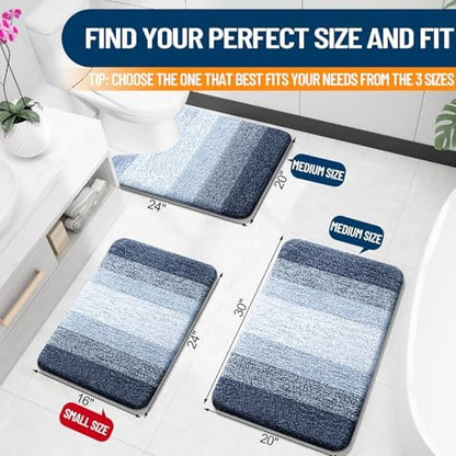 OLANLY Bathroom Rugs Mat 34x21, Extra Soft Absorbent Microfiber Bath Rugs