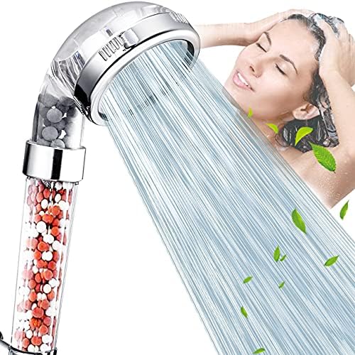 Nosame Shower Head, Filter Filtration High Pressure Water Saving 3 Mode Function Spray Handheld Showerheads for Dry Skin & Hair