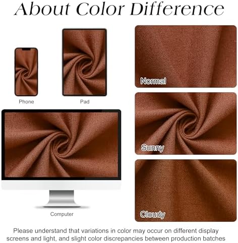 Naturoom Linen Shower Curtain 84 Inch Long for Bathroom Terracotta 1 Panel